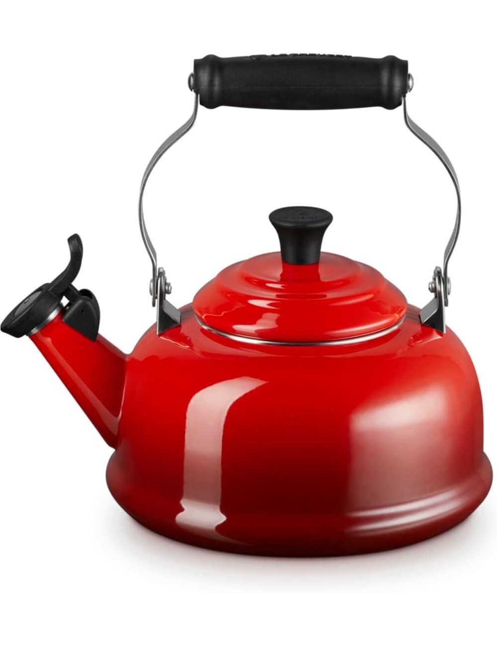 Le Creuset Red Enamel Kettle (Red with Black Handle)